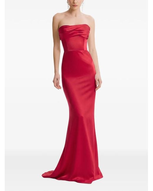 Framboise Red Lyris Strapless Maxi Dress