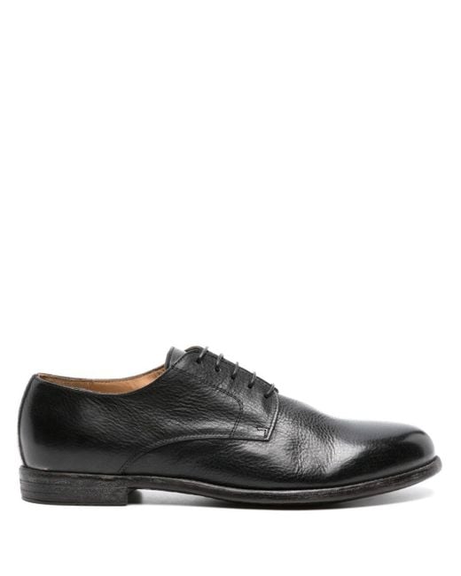Moma Black Almond-toe Leather Derby Shoes for men