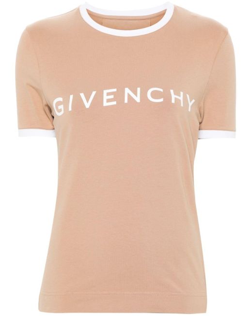 Givenchy Archetype Cotton T-shirt in het Natural