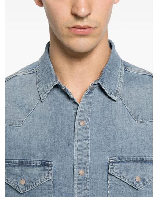 Camisa Estilo Western Impure de hombre de color Blue