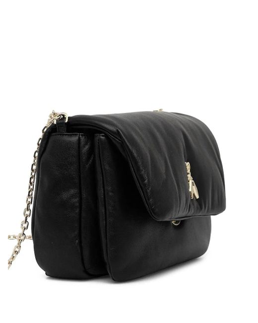 Patrizia Pepe Black Bee-Embellished Shoulder Bag