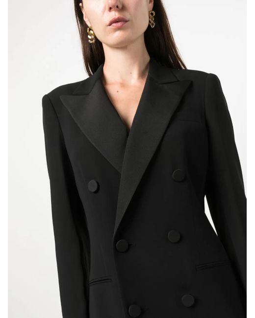 Ralph Lauren Black Double-Breasted Suit Maxi Dress