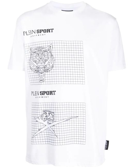 Philipp Plein White Graphic-Print Short-Sleeve T-Shirt for men