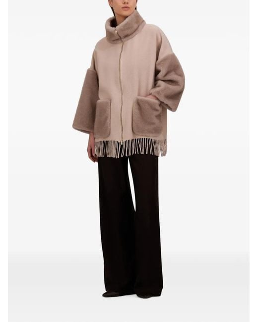Herno Natural Fringed Poncho