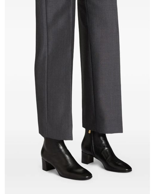 Santoni Black Round-Toe Zip-Fastening Boots