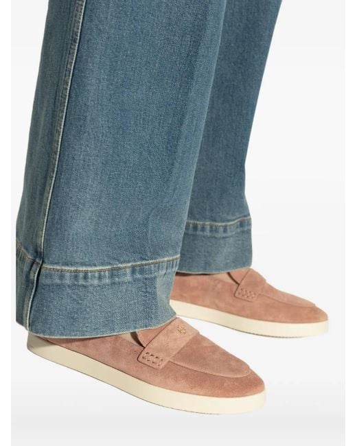 Tory Burch Brown Round Toe Rubber Flats