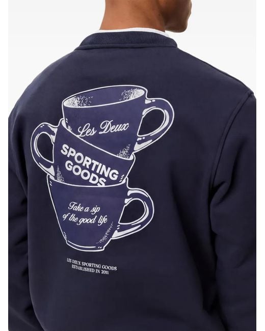 Les Deux Blue Ben Artist Graphic-Print Sweatshirt for men