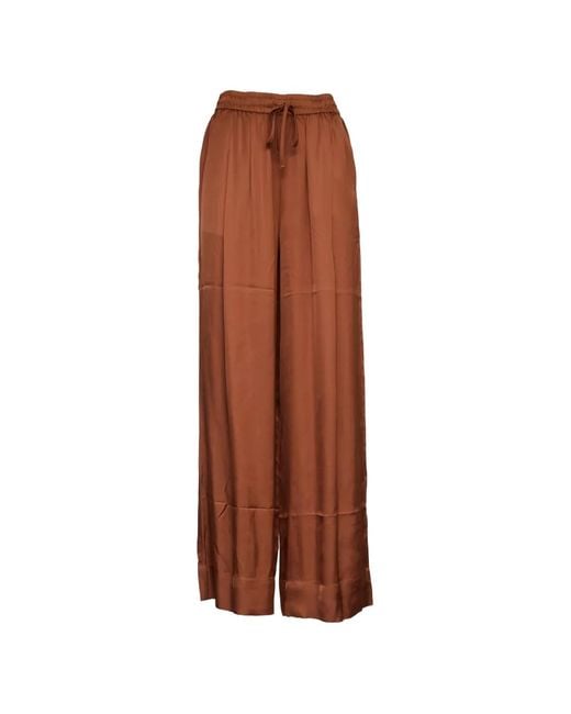 Essentiel Antwerp Brown Drawstring Wide Leg Trousers