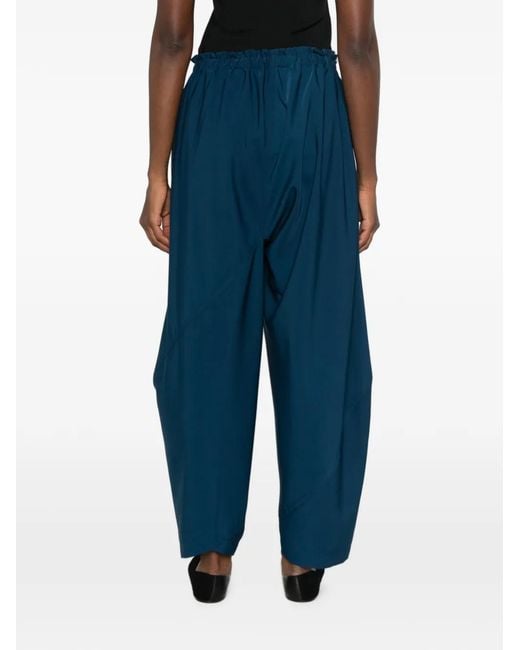 Issey Miyake Blue Elasticated-Waistband Panelled Trousers