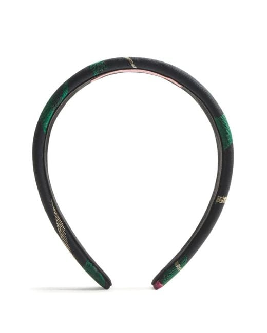 LaDoubleJ Black Floral-Jacquard Flat Headband