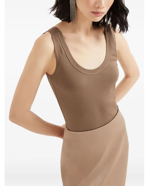 Brunello Cucinelli Geribbelde Tanktop in het Brown