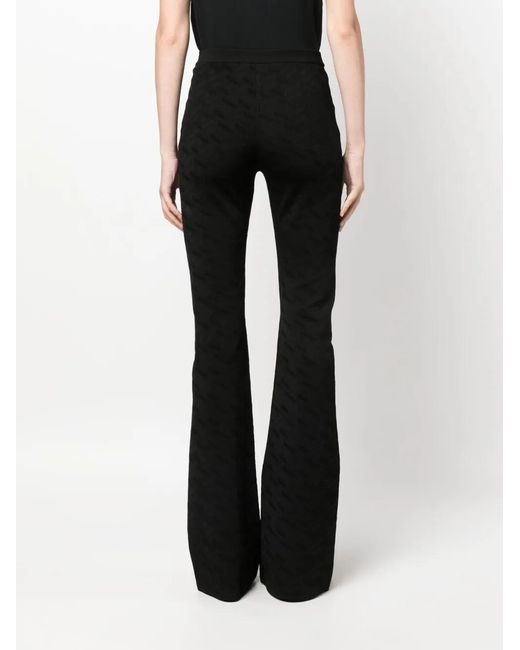 Versace Black Greca-Knit Flared Trousers