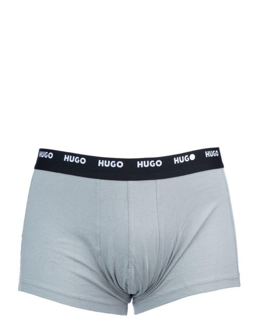 HUGO Gray Logo-Waistband Boxers (Pack Of Five) for men