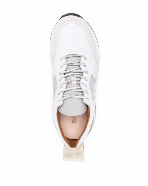 Buttero White Panelled Design Sneakers for men