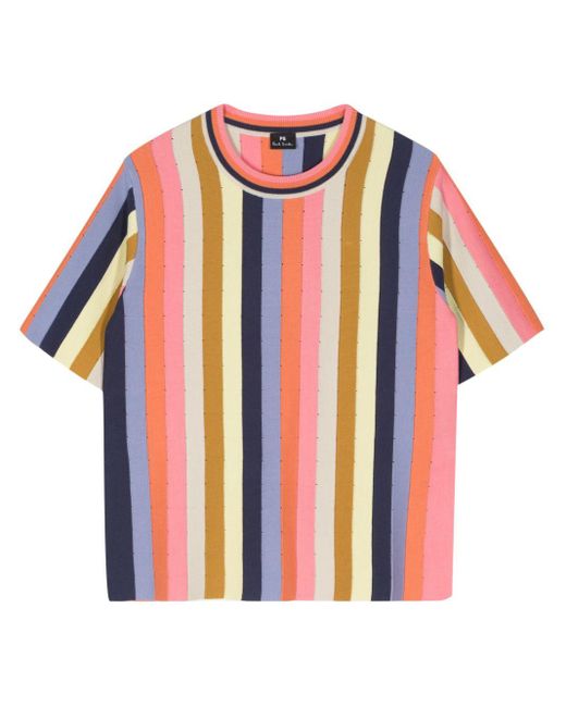 PS by Paul Smith White Striped Knitted Top