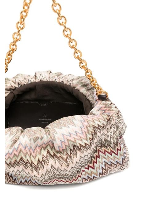Missoni Natural Raschel Zig-Zag Pattern Clutch Bag