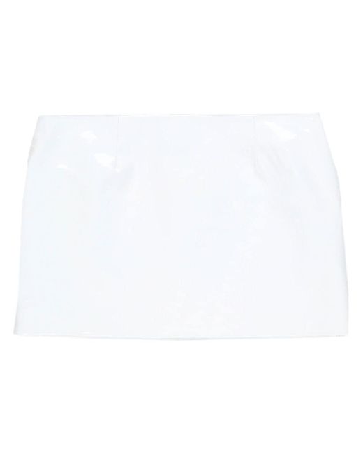 16Arlington White Delta Patent-leather Miniskirt