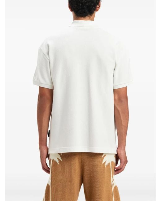 Palm Angels White Polo With Logo for men