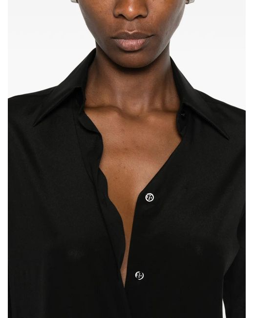Mazzarelli Black Chemise Boutonnée À Manches Longues Gea