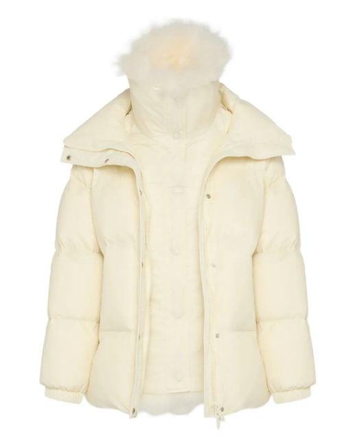 Yves Salomon Padded Oversized Jacket Natural