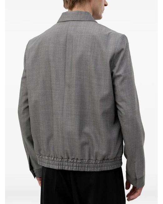 HUGO Gray Zip-Up Elasticated-Hem Jacket for men