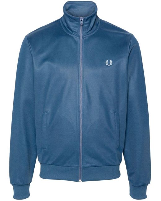 Fred Perry Blue Logo-embroidered Track Jacket for men