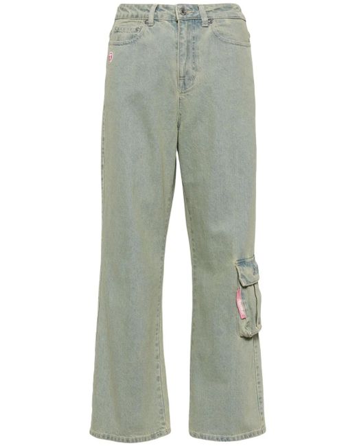 Aape By A Bathing Ape Green Wide-Leg Cargo Jeans