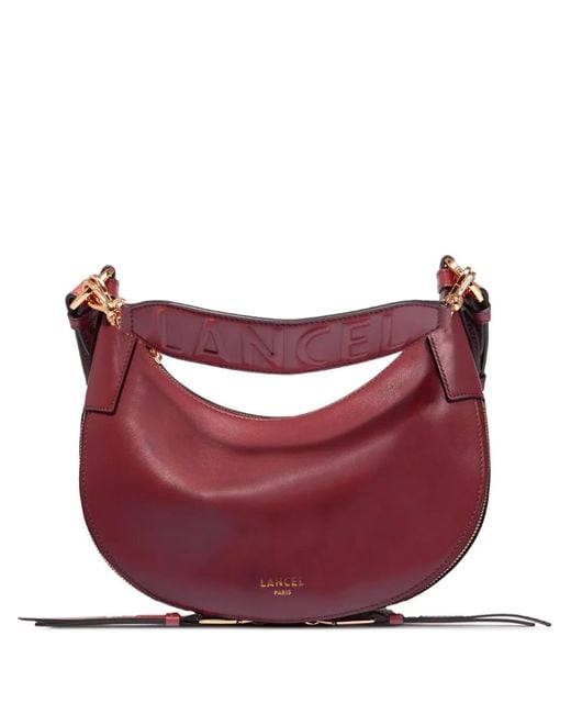 Lancel Purple Logo Zipped Shoulder Bag