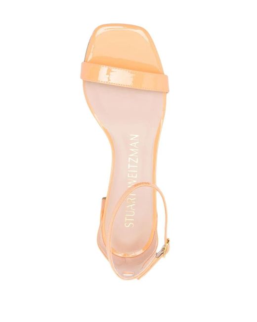 Stuart Weitzman Natural Sandales Nudist Curve En Cuir Verni