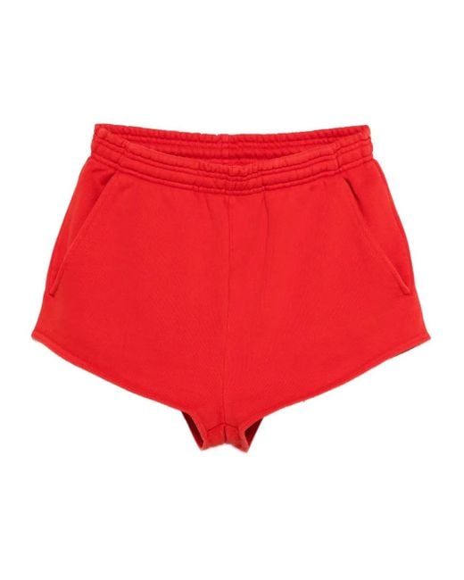 Entire studios Red Pocket-Detail Elasticated-Waist Shorts