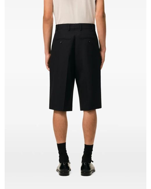 AMI Black Bermuda Plissé À Taille Haute for men