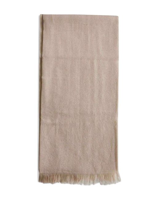 Brunello Cucinelli フリンジ スカーフ Brown