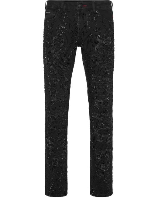 Philipp Plein Black Rock Star Jeans for men