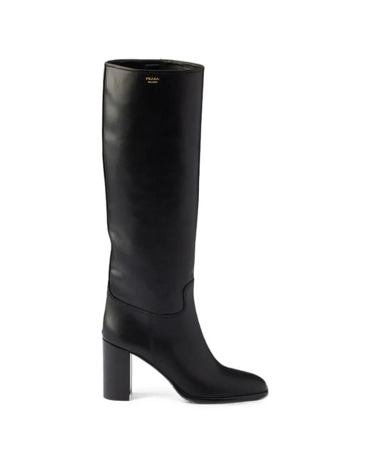 Prada Black Leather Boots