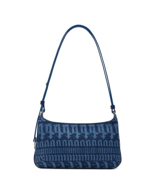 Palm Angels Blue Giorgina Logo-Patterned Shoulder Bag