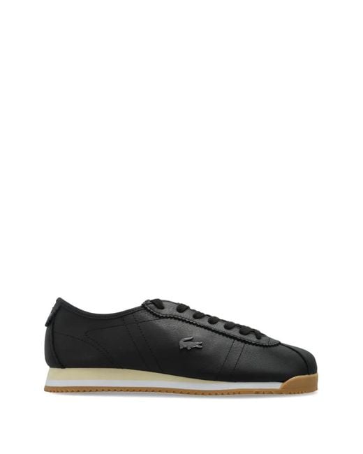 Lacoste Black Baskets En Cuir