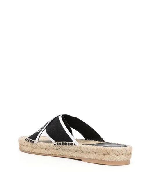 Off-White c/o Virgil Abloh Black Bookish Crossover Espadrille Sandals