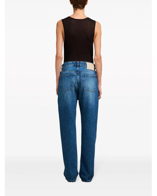 AMI Blue Lockere Straight-Leg-Jeans