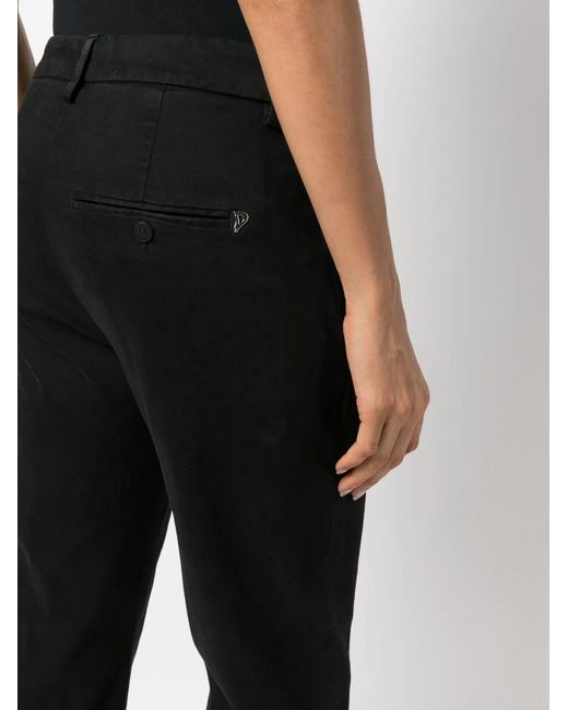 Dondup Black Nima Logo-Plaque Trousers