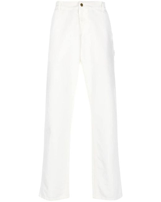 Carhartt WIP White Mid-rise Straight Trousers for men