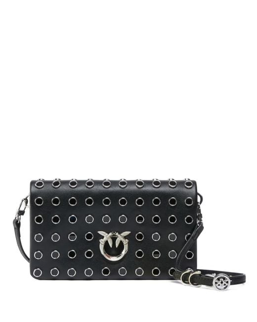 Clutch A Tracolla Love Bag Click Soft Horizontal Mini di Pinko in Black