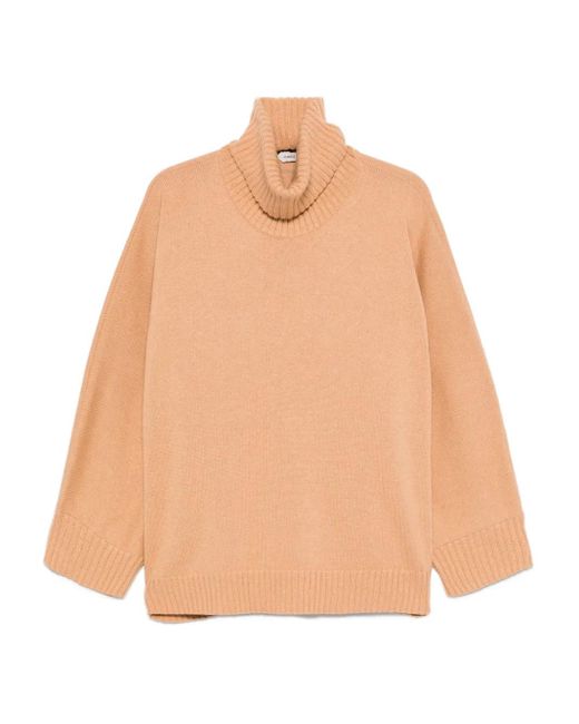 Maglione A Collo Alto di Alberta Ferretti in Natural