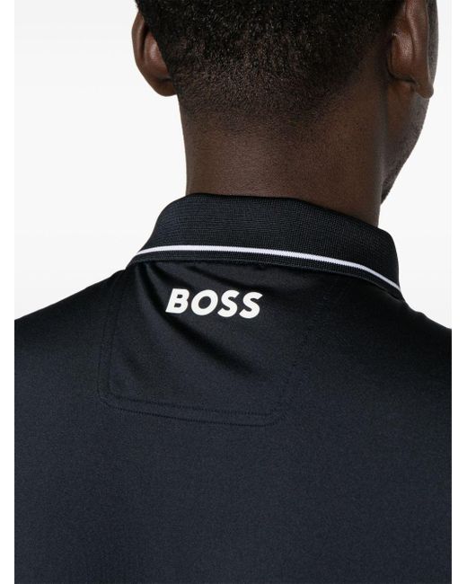 Polo con aplique del logo Boss de hombre de color Black