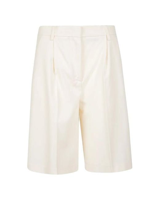Pinko White Pressed-Crease Tailored Shorts