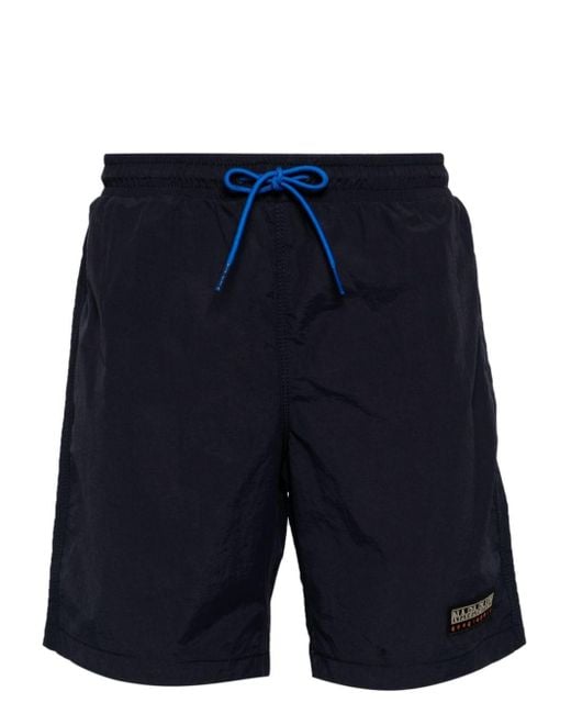 Napapijri Blue Logo-patch Track Shorts for men