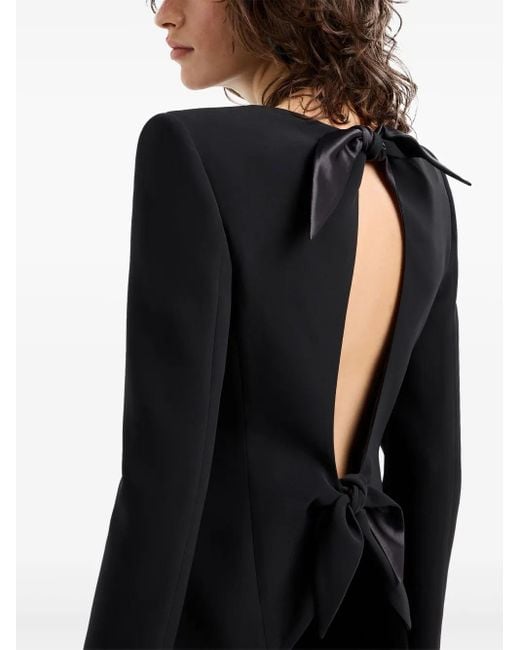 Giorgio Armani Black Silk Cady Zip-up Jacket With Bows