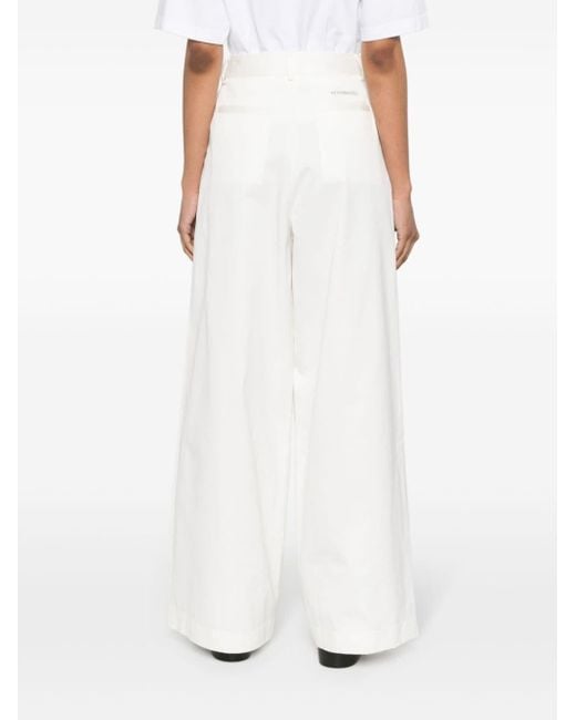 Societe Anonyme White Andy Pleat-detail Palazzo Trousers