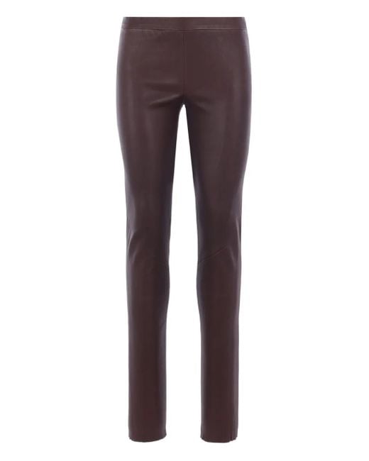 Arma Purple Leather Trousers