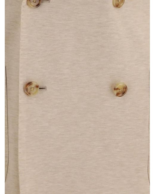 Lardini Natural Double-Breasted Patch-Pocket Blazer for men