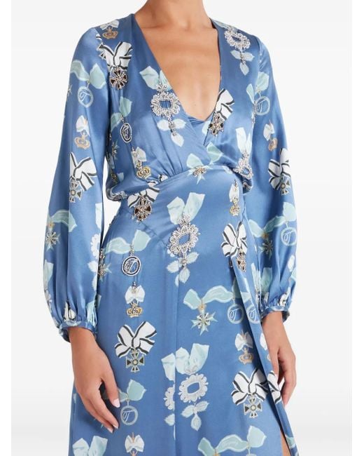Temperley London Reina プリント ドレス Blue